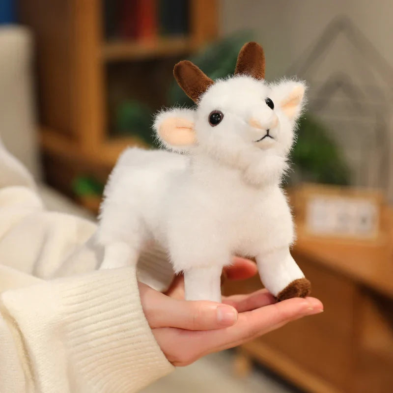 18cm Plush Black White Goat Pendant Toy-1