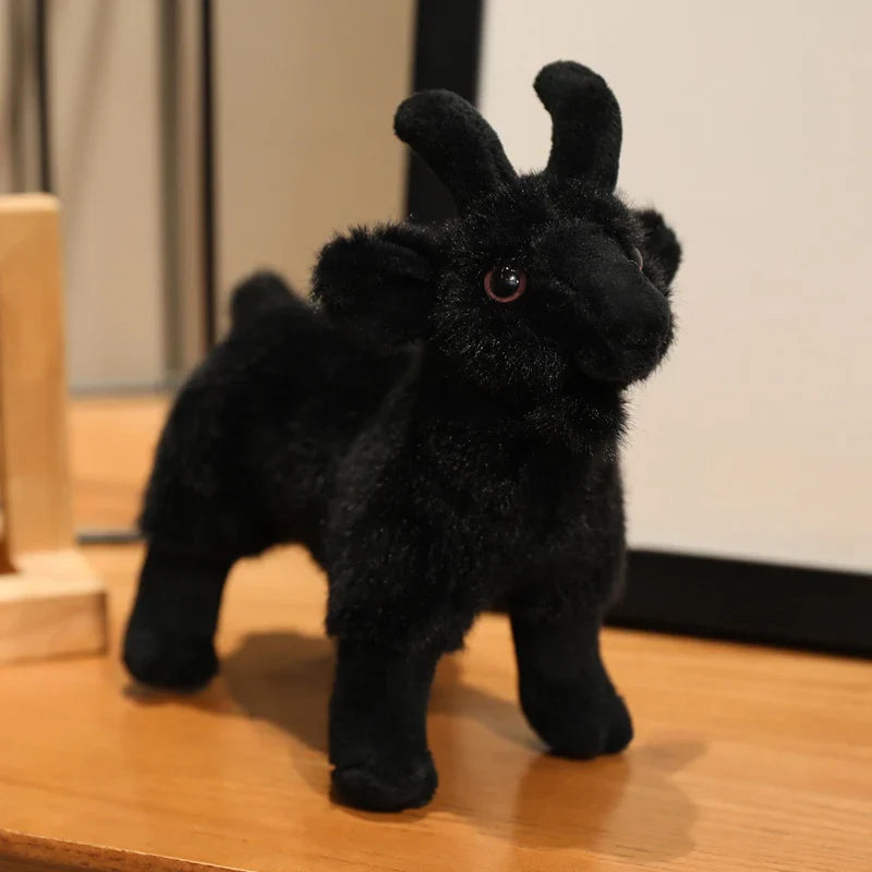 18cm Plush Black White Goat Pendant Toy-6