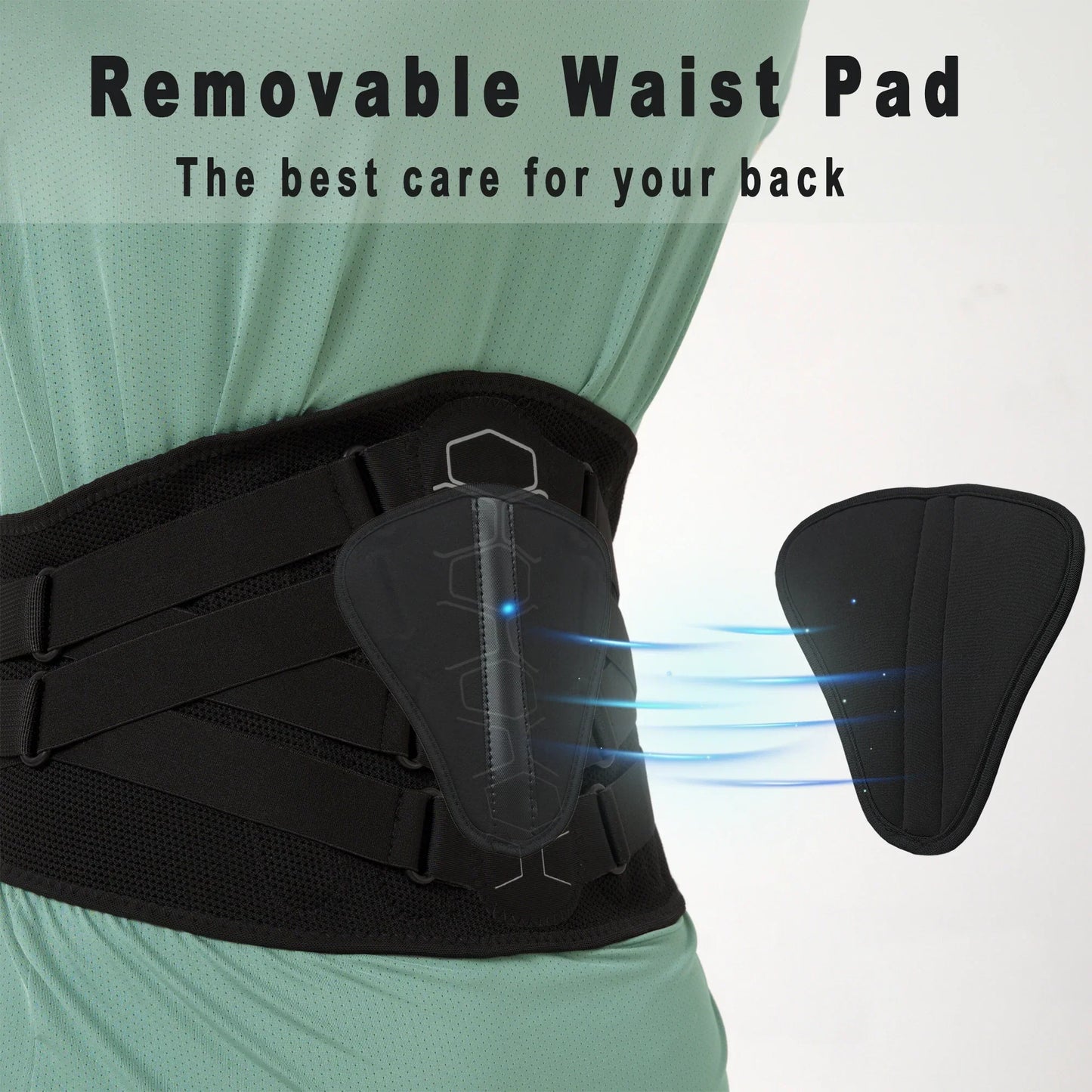 Back Brace for Lower Back Pain Relief with Pulley System Black, XL-4